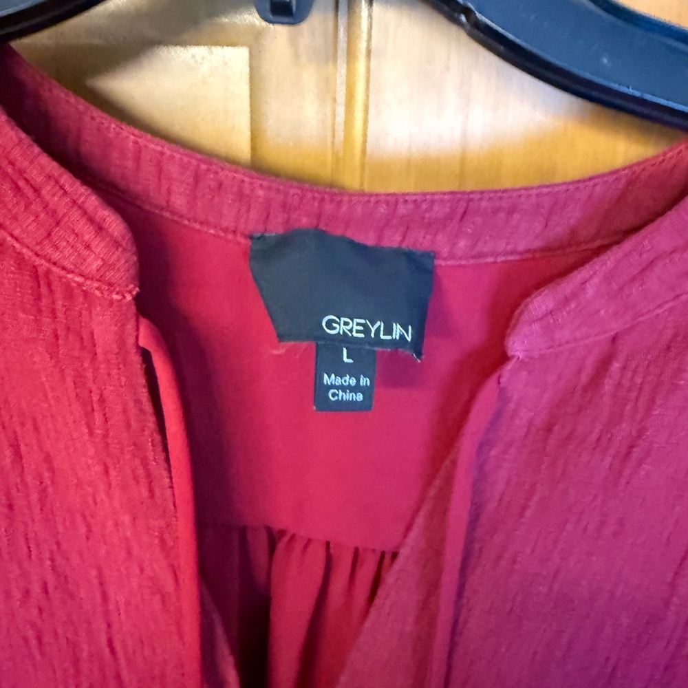Greylin Red Studded Blouse - Picture 2 of 2